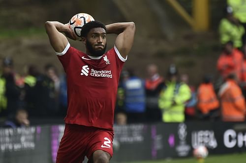Joe Gomez in action for Liverpool over the weekend against Wolves.