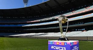 How many players in each team are allowed to bat and bowl in World Cup 2023 warm-up games?