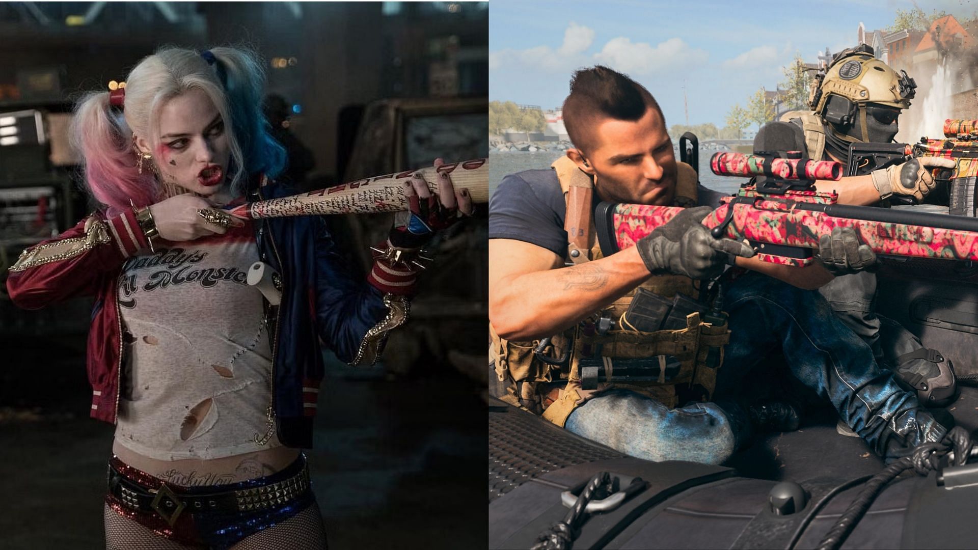 Warzone fans wants Harley Quinn as an operator (Image via Activision and Official Instagram page of Suicide Squad film)