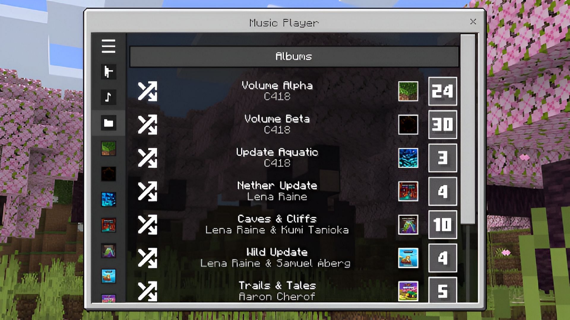 Music+ provides a handy music player to enjoy vanilla songs or custom ones. (Image via AgentMindStorm/MCPEDL)