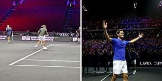 "My guy is still slicing better than certain top 10 players"- Tennis fans elated at seeing Roger Federer play tennis again during Laver Cup warmup