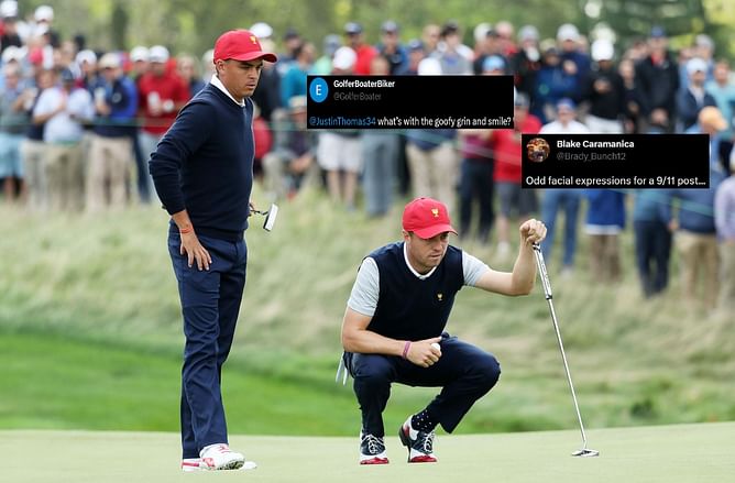 "Odd facial expressions for a 9/11 post" - Fans react as Rickie Fowler shares a 'goofy' selfie from the time he and Justin Thomas visited ground 0