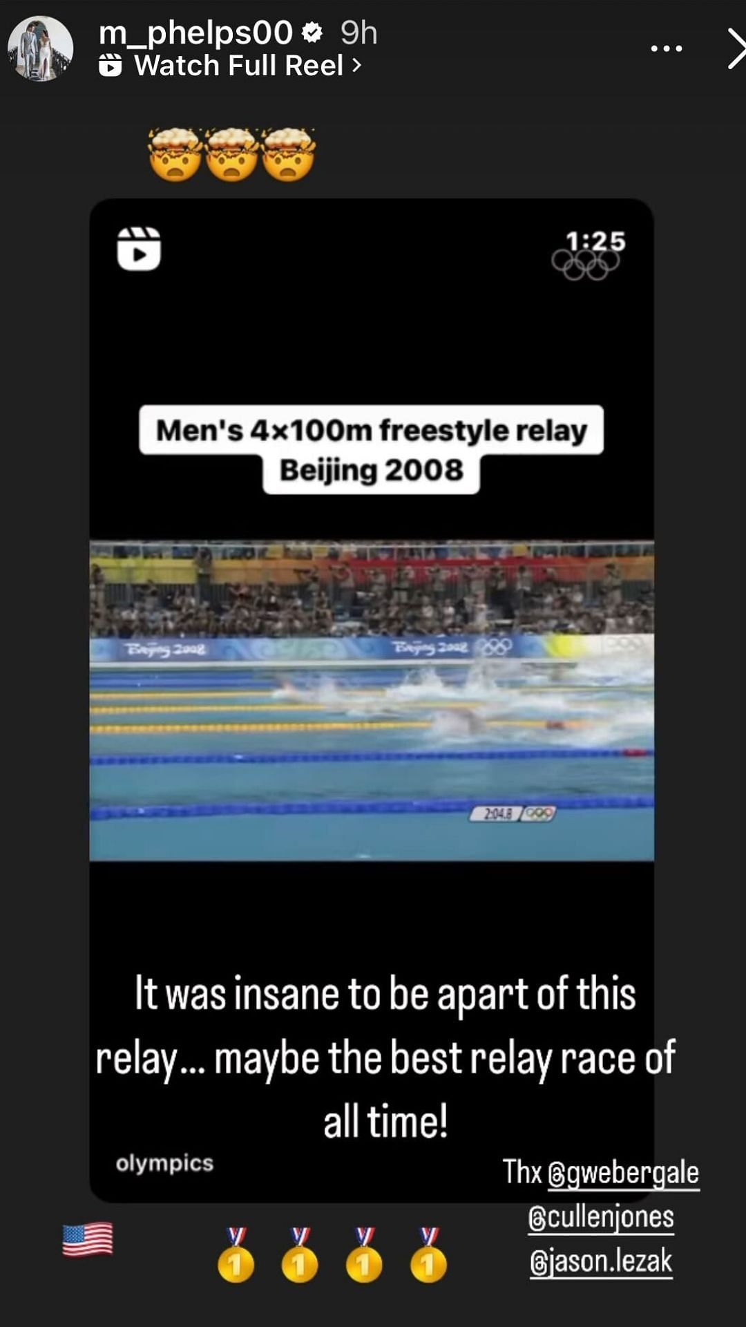 Michael Phelps's Instagram story