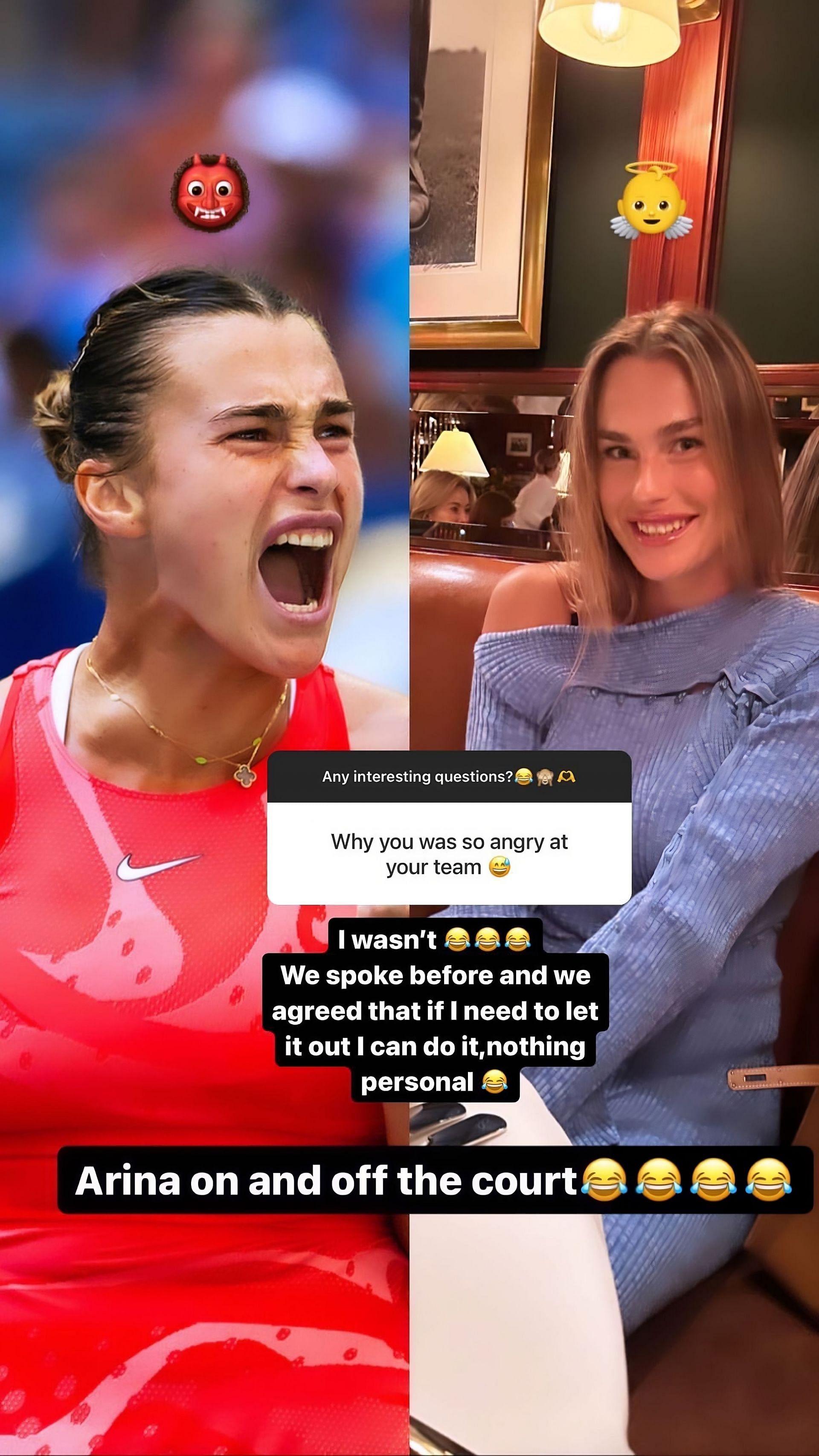 Aryna Sabalenka on Instagram