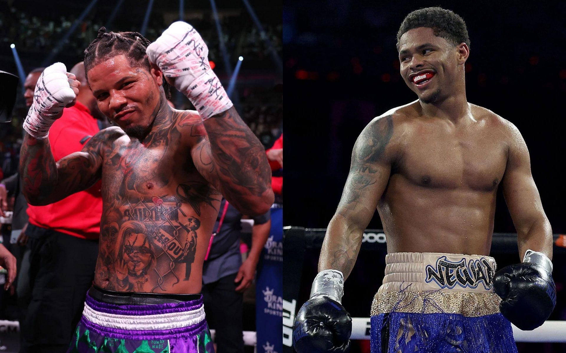 Shakur Stevenson (L), Gervonta Davis (R) [Images via Getty.]