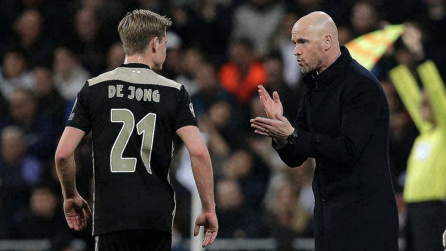 Erik ten Hag (right) oversaw Frenkie de Jong's development at Ajax.