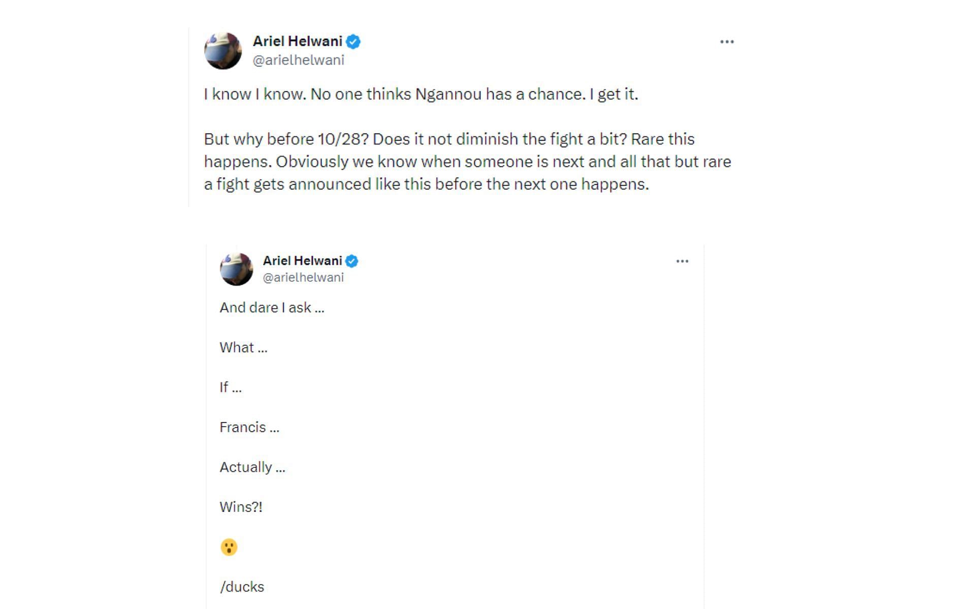 Ariel Helwani&#039;s tweets regarding Fury vs. Usyk announcement