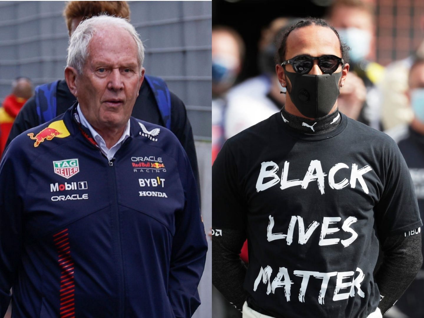 Lewis Hamilton and Helmut Marko