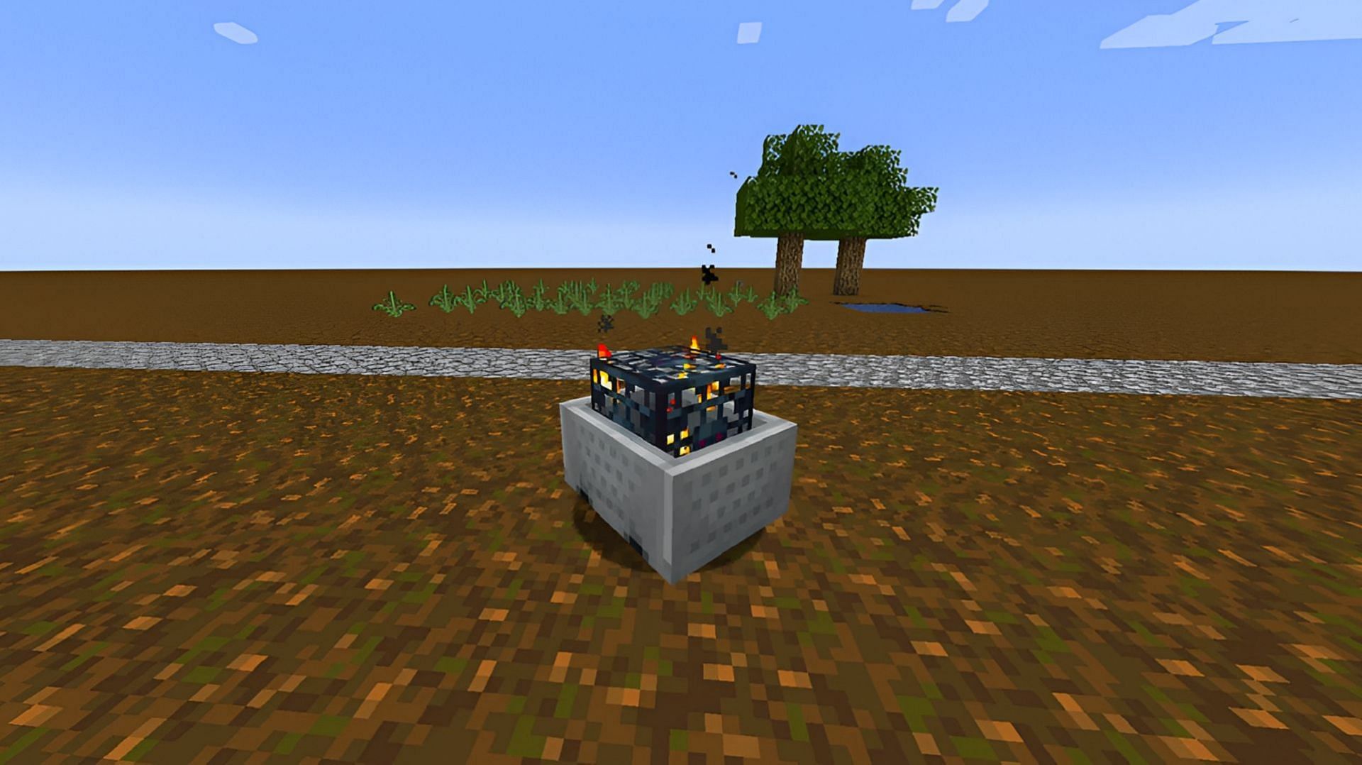 A spawner in a minecart, which is a long forgotten Minecraft feature.