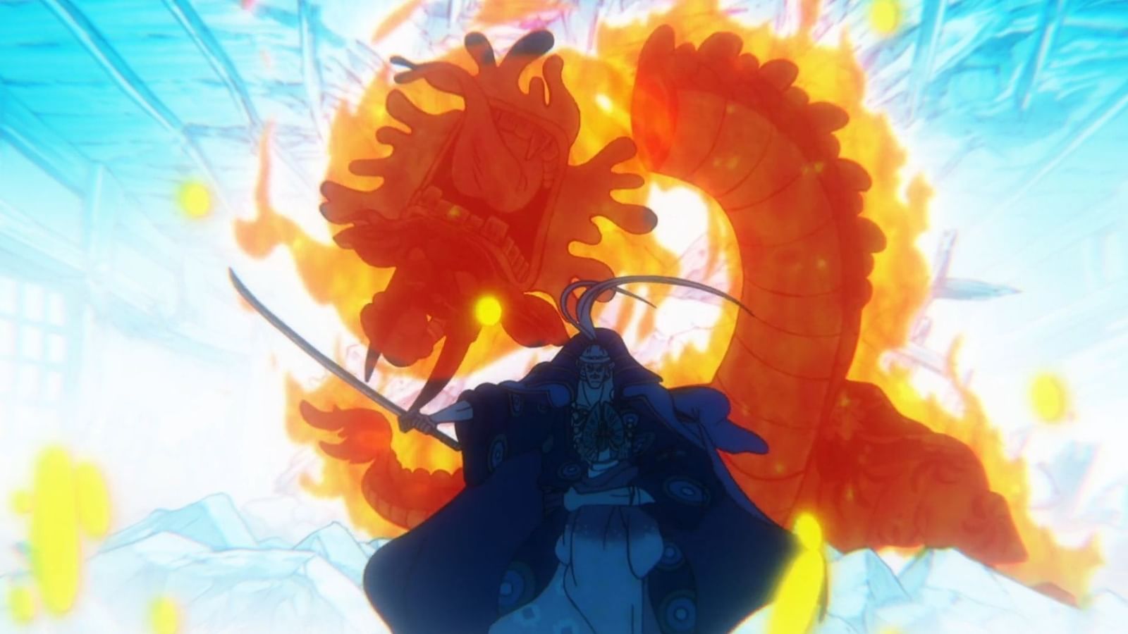 One Piece episode 1075 Kaido unveils the Flame Dragon Torch, Luffy