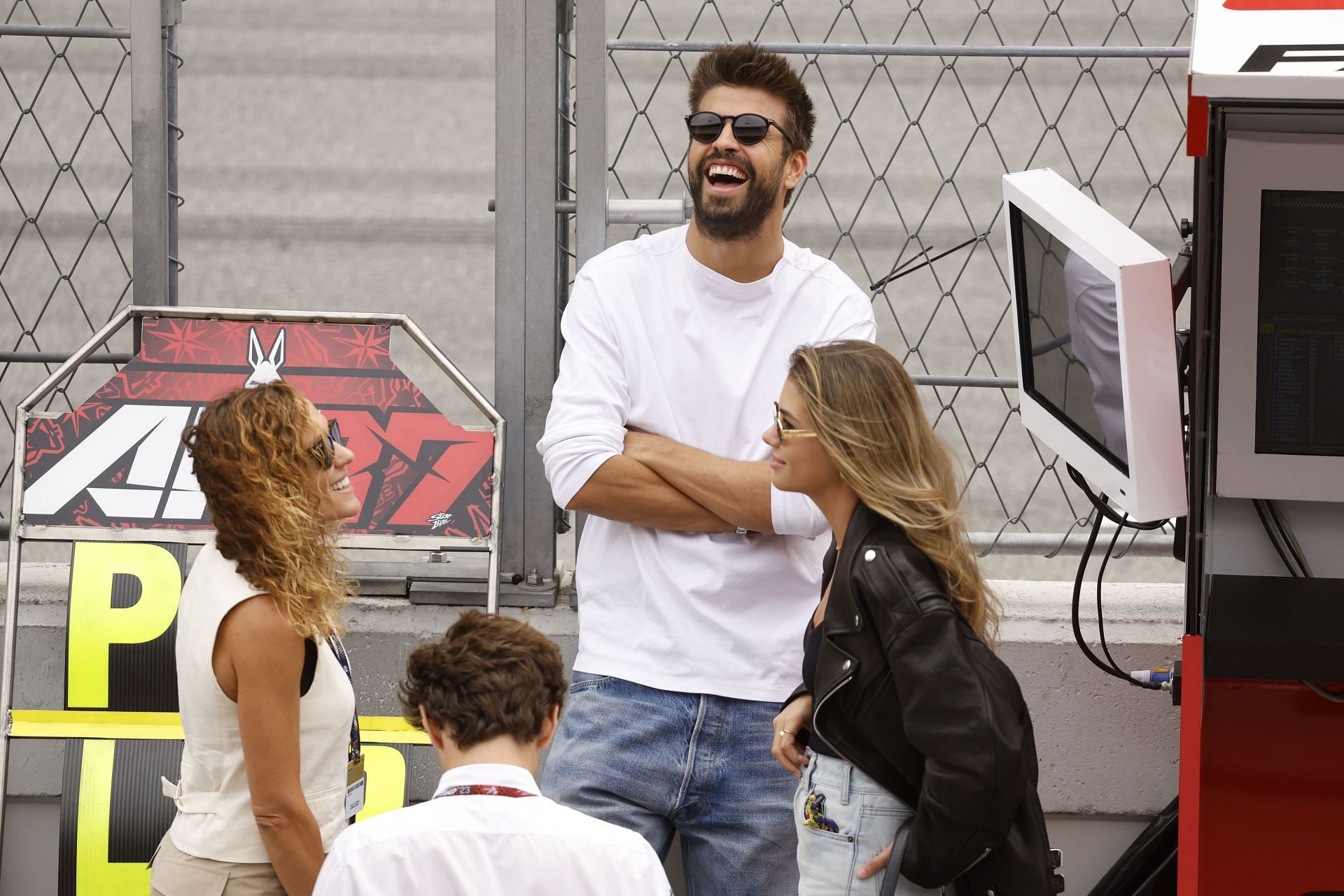 Gerard Pique pictured at the Spain GP Motorcycle Racing