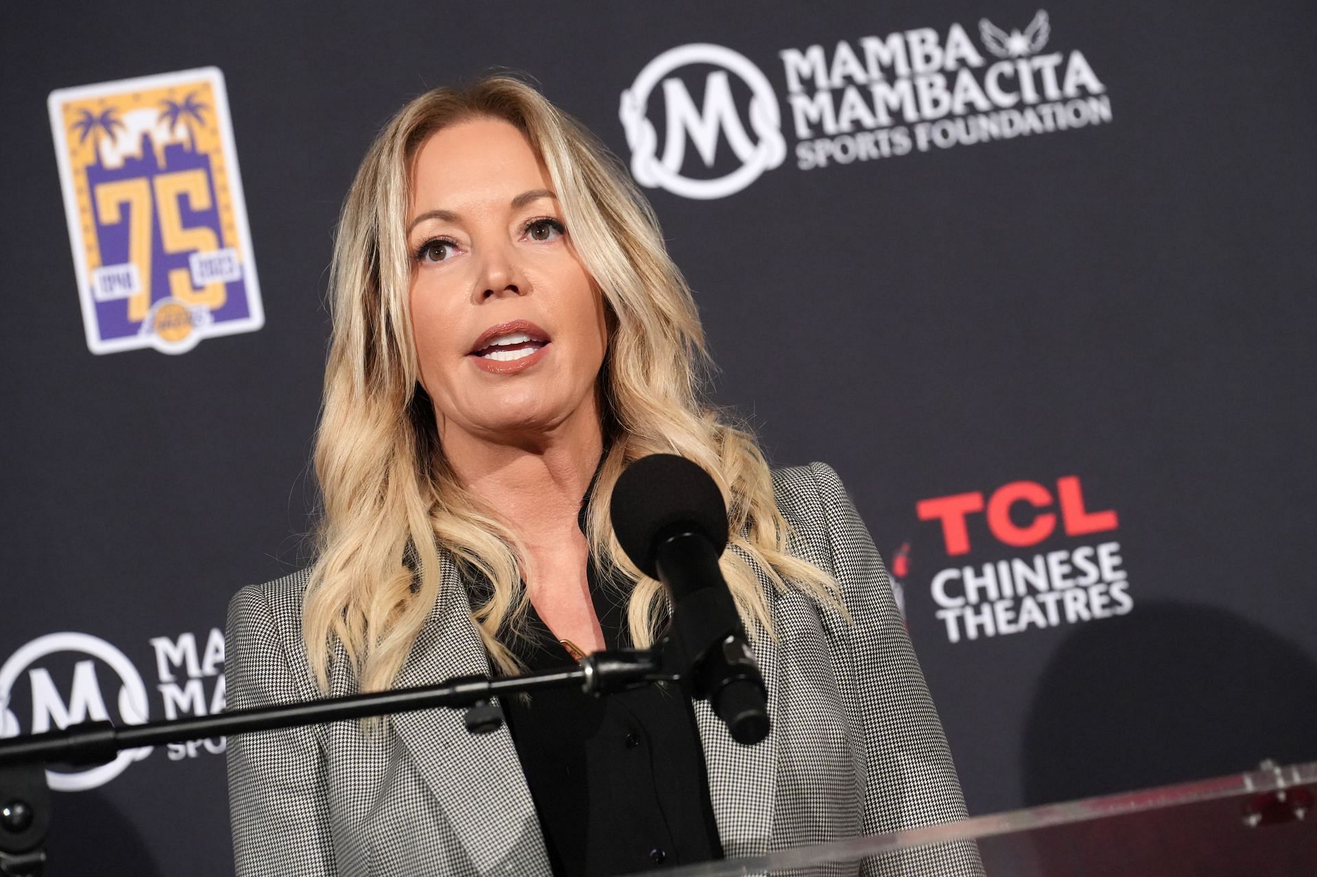 LA Lakers owner Jeanie Buss at Kobe Bryant&#039;s Hand And Foot Prints Placed At TCL Chinese Theatre
