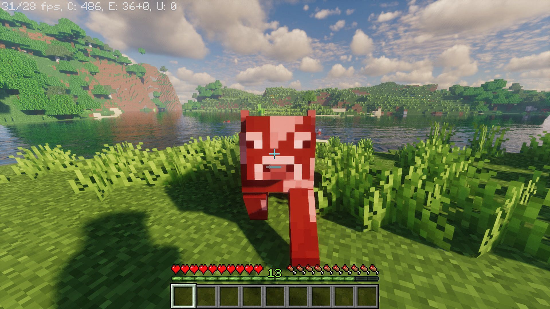Tap any mob while sprinting, and you can retain your hunger (Image via Mojang)