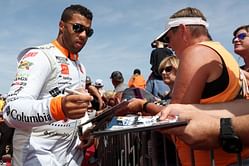 “That was the only car that might’ve beaten Larson” - NASCAR fans react to Bubba Wallace blowing his tire in Kansas
