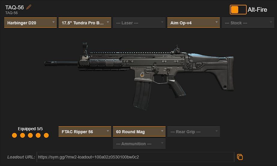 TAQ-56 loadout (Image via sym.gg)