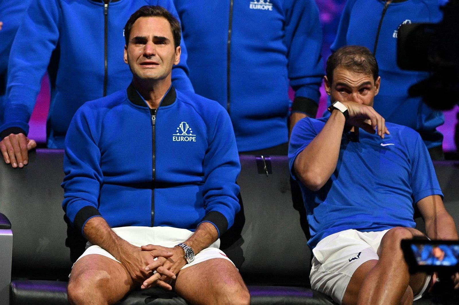 Roger Federer and Rafael Nadal Crying at the 2022 Laver Cup