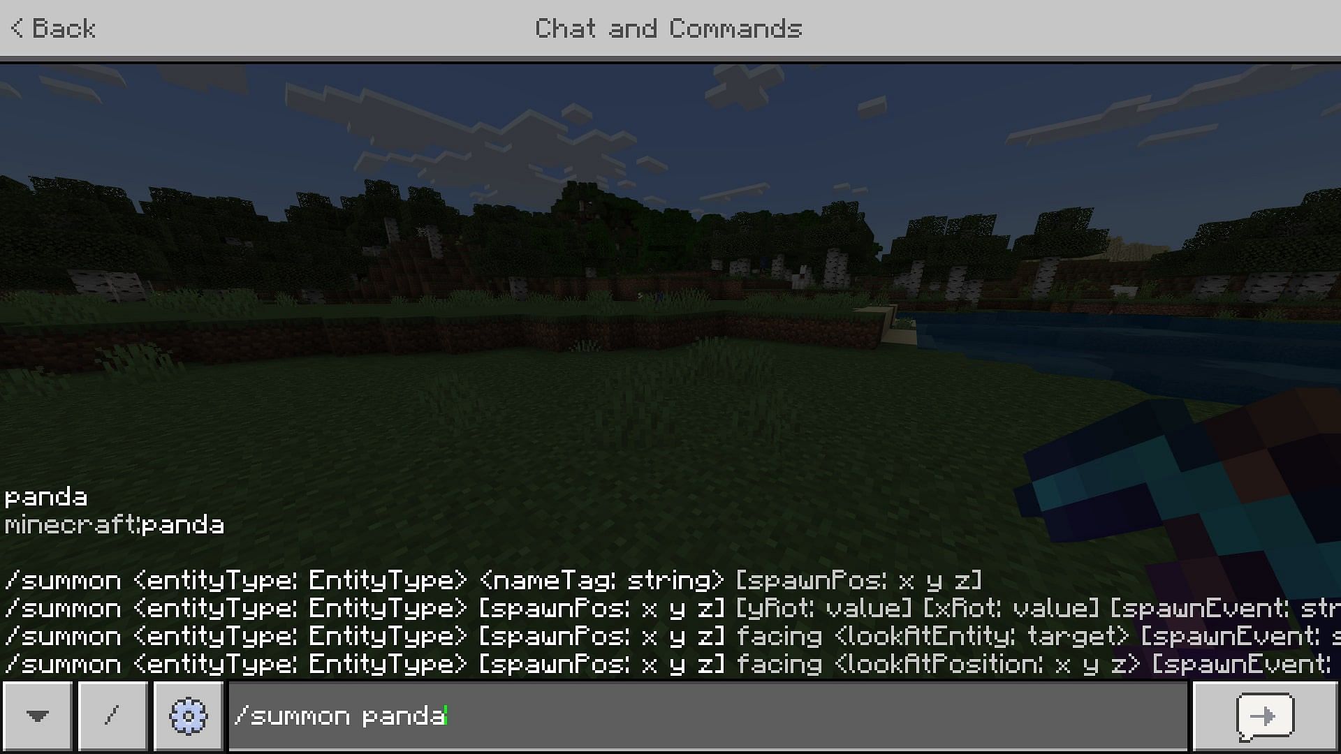 Summon command letting you summon mobs and items (Image via Mojang)