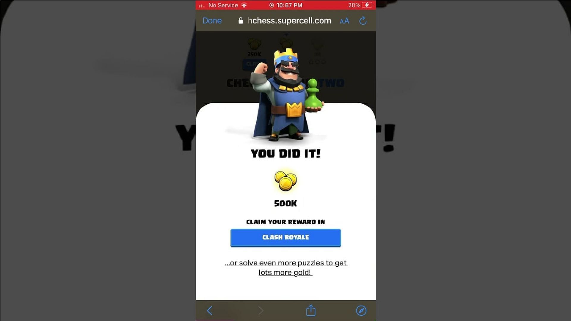 free 1 million gold clash royale