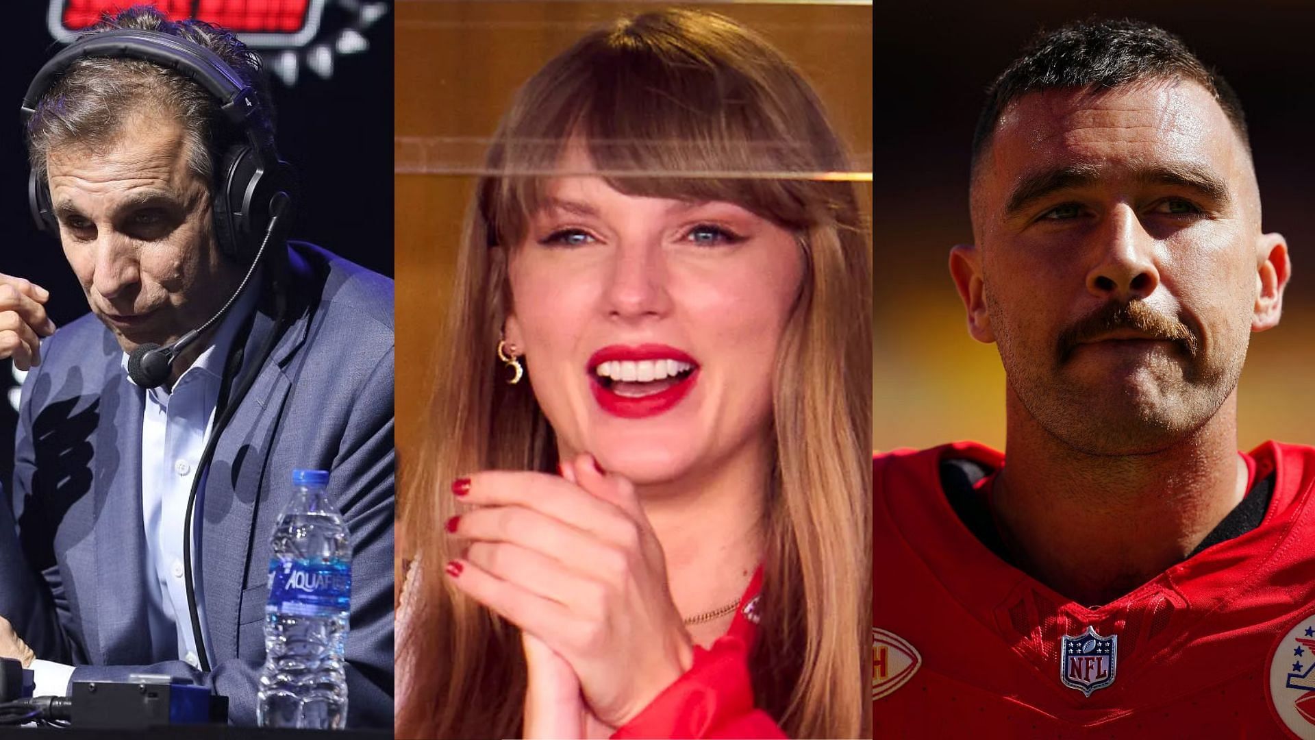 Chris Russo, Taylor Swift, and Travis Kelce. (Image credit: Cooper Neill/Getty Images)