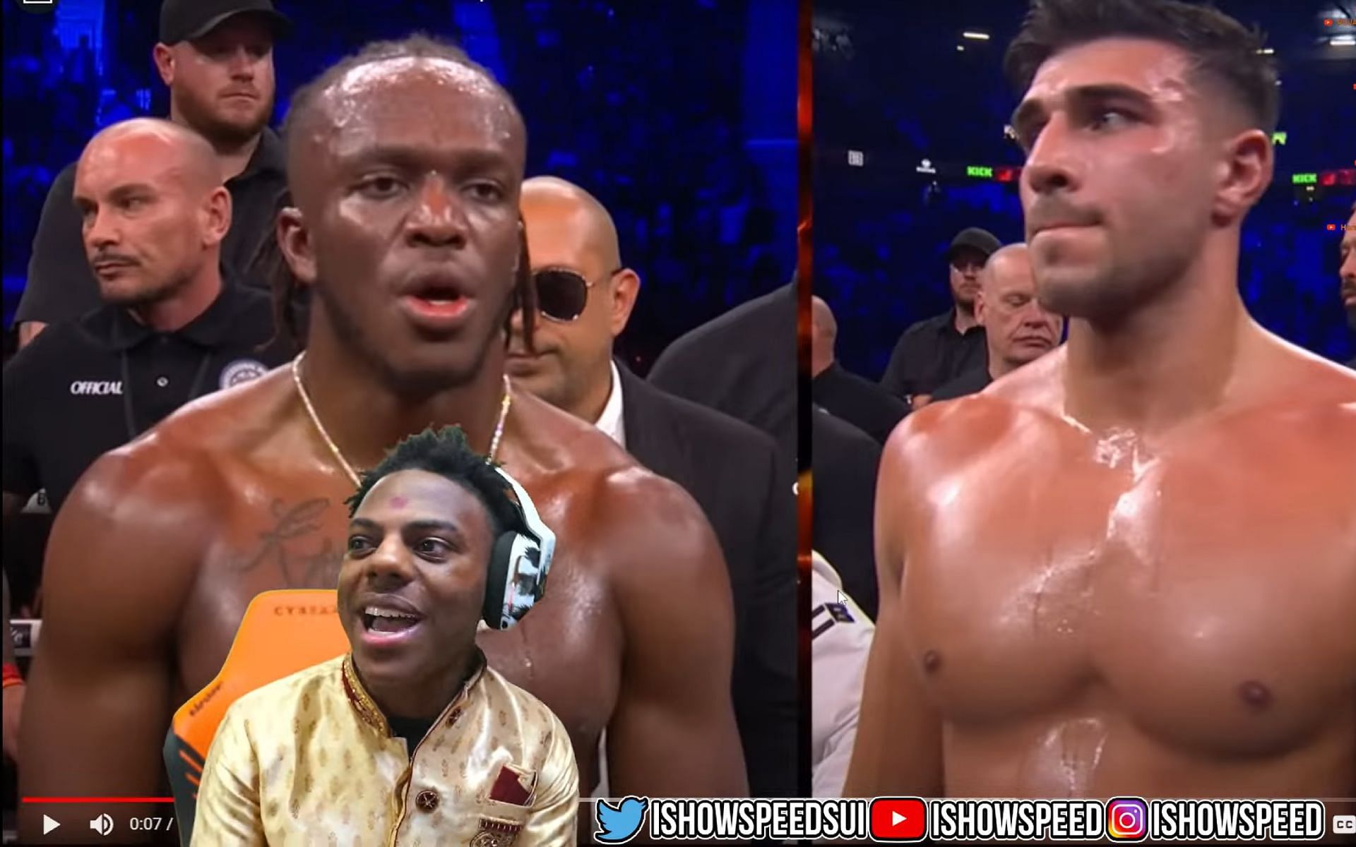 IShowSpeed discusses the outcome of KSI vs. Tommy Fury fight (Image via IShowSpeed/YouTube)