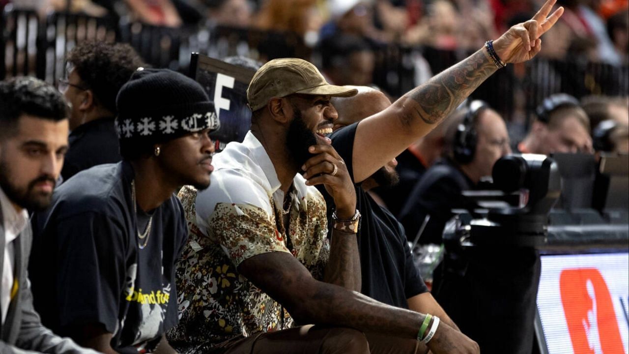 LeBron James attending WNBA Finals Game 1