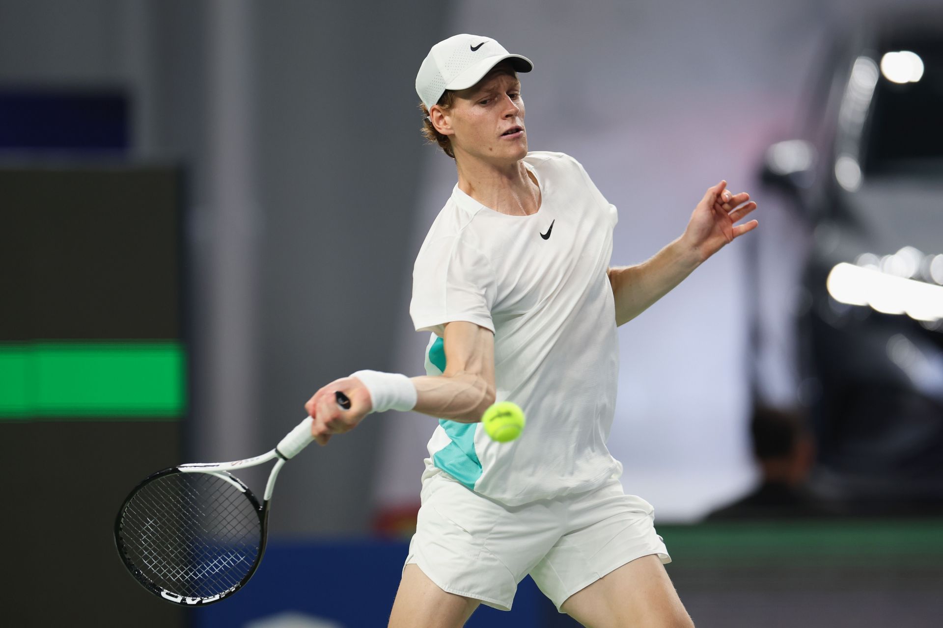 Jannik Sinner in action at the Shanghai Masters