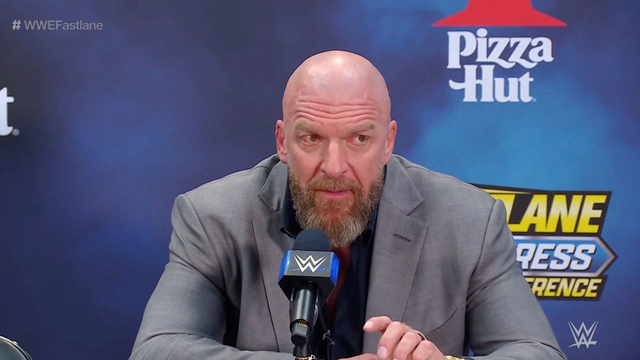 Triple H addressed media outlets during the Fastlane press conference