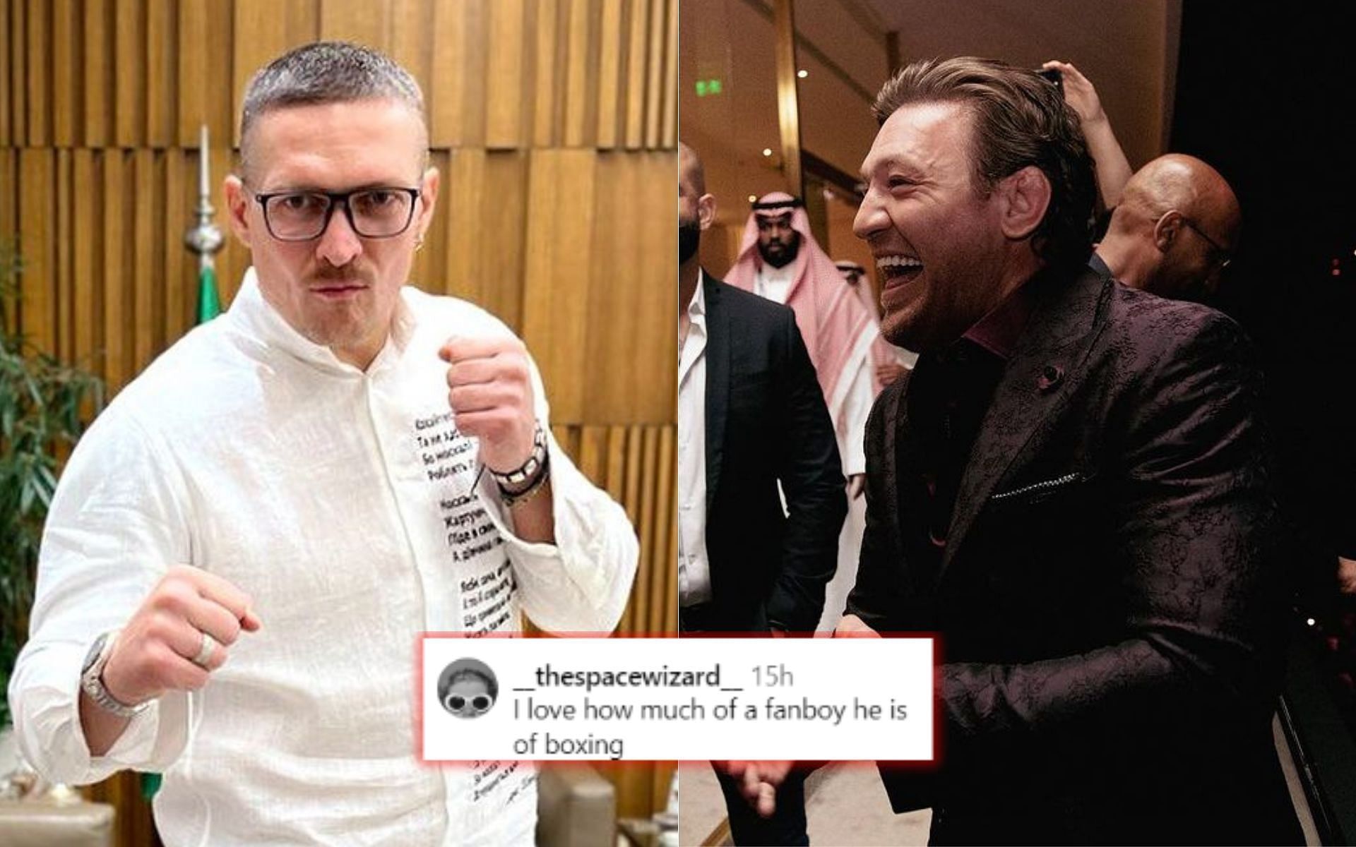 Oleksandr Usyk (left) Conor McGregor (right) [Image courtesy @thenotoriousmma @usykaa on Instagram]