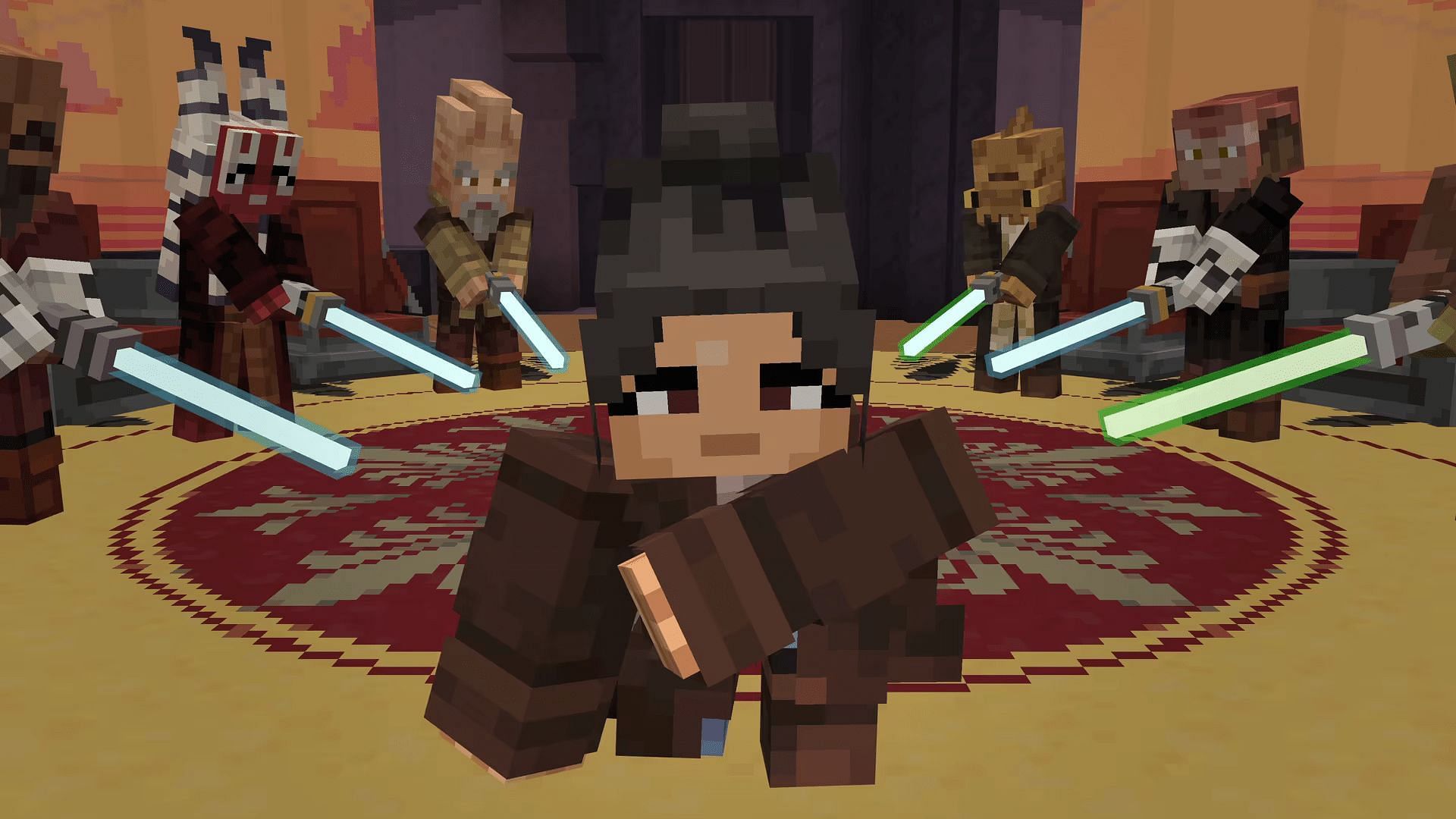 The latest Star Wars crossover is known as Path of the Jedi (Image via Mojang)