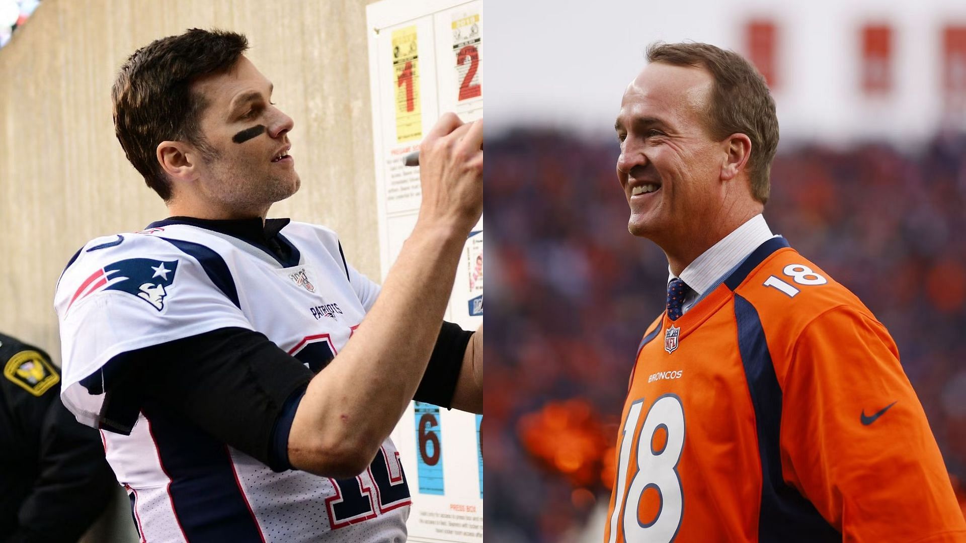 Tom Brady and Peyton Manning bickering over Delta Airlines