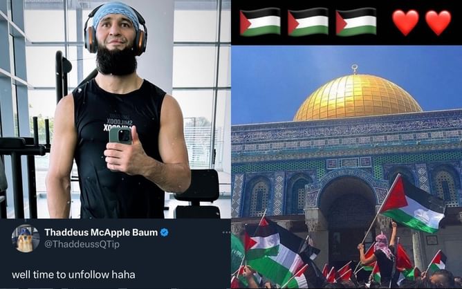 “Time to unfollow” - Khamzat Chimaev tweets in support of Palestine amidst war-like situation with Israel, fans react
