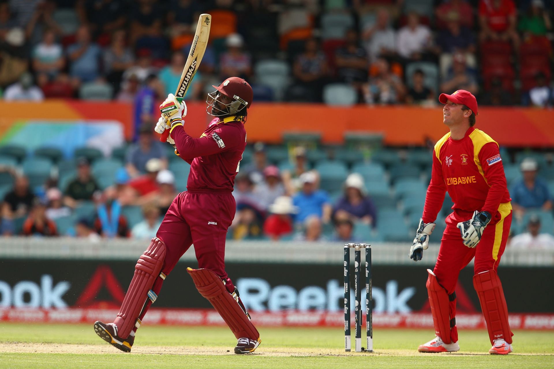 Chris Gayle is one of the two batters who has a double hundred in the Men&rsquo;s ODI World Cup. (Pic: Getty Images)