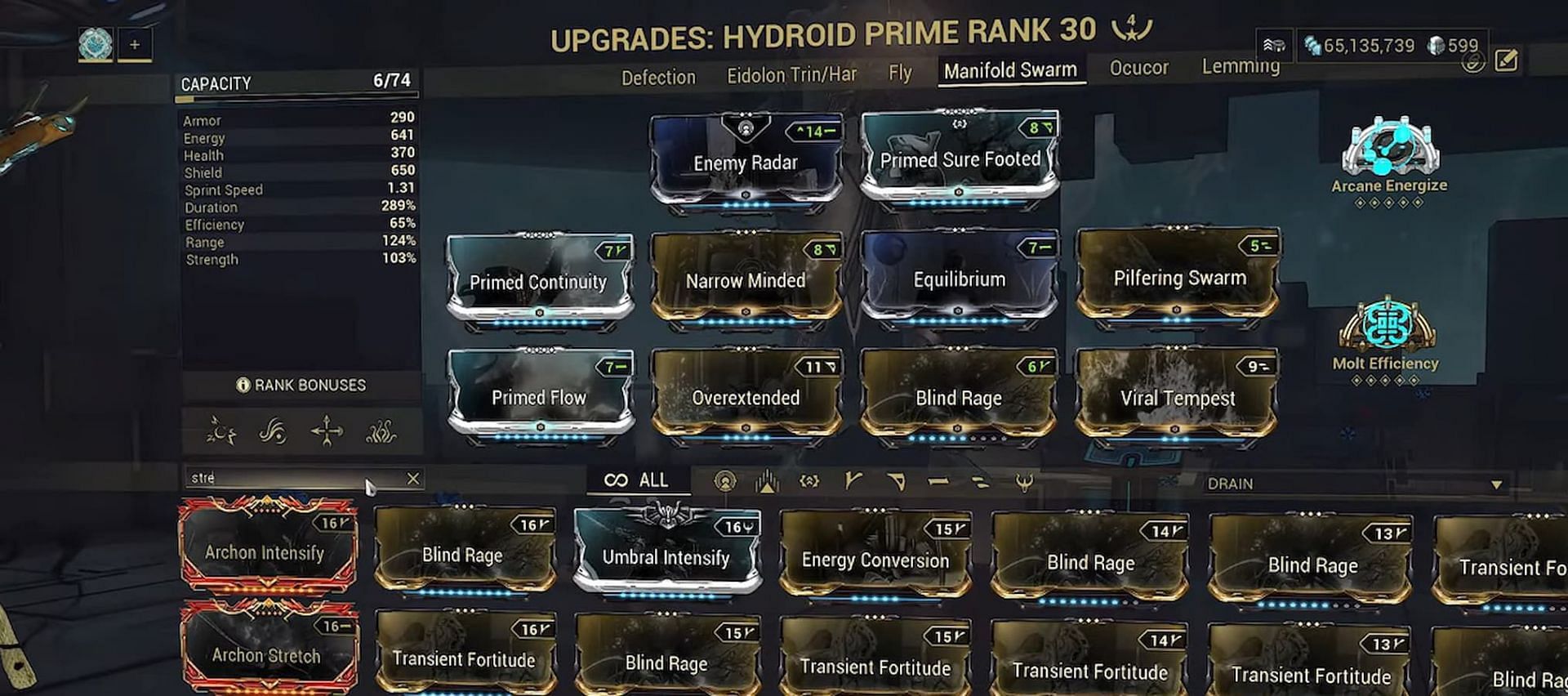 Best Warframe Hydroid farming build with Pilfering Swarm and Viral Barrage (Image via Digital Extremes)
