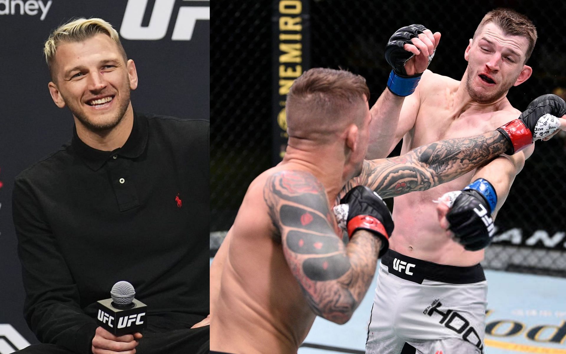 Dan Hooker (left) and Dustin Poirier vs. Dan Hooker (right) [Images Courtesy: @GettyImages]