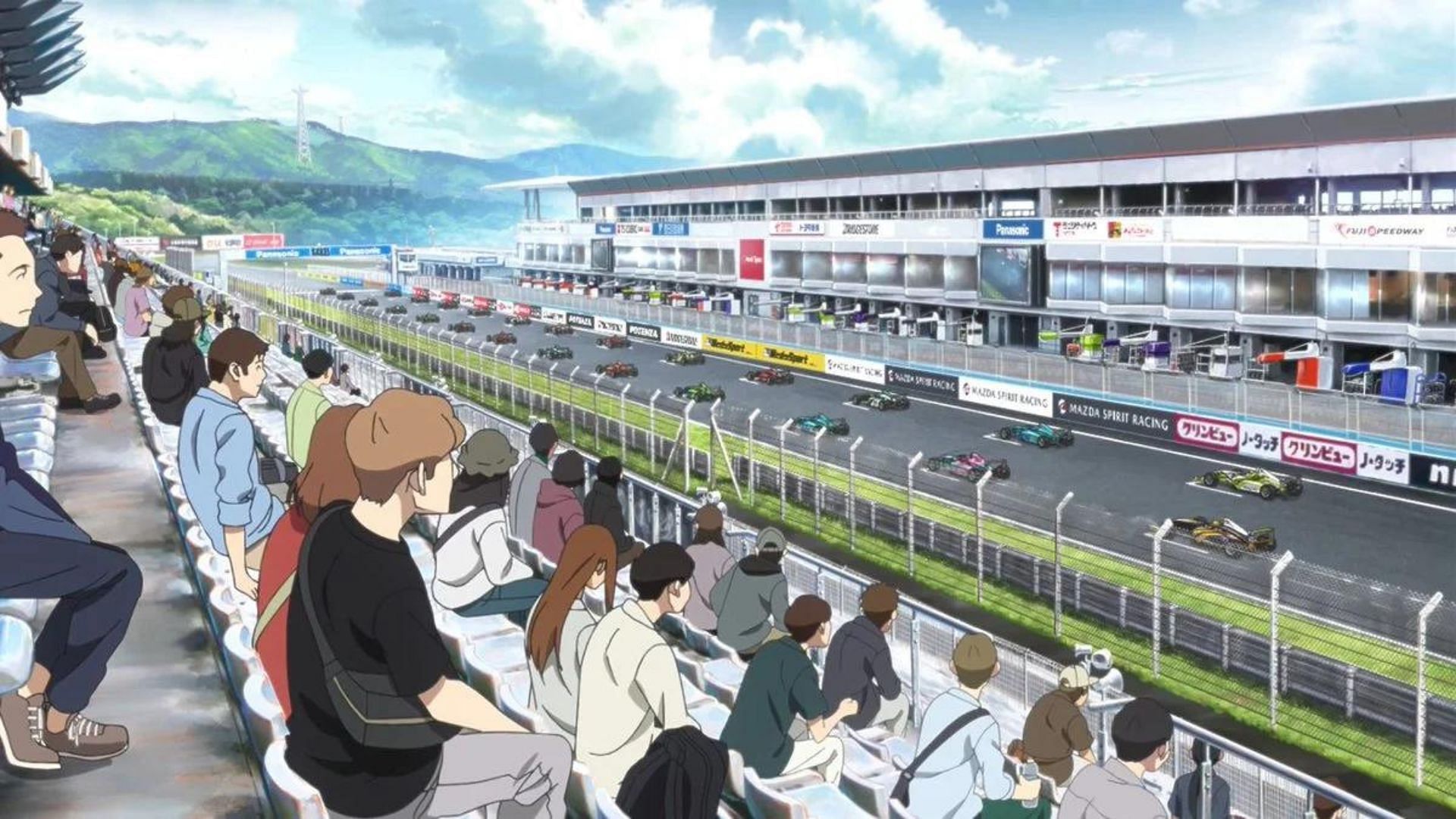 F4 racing as shown in anime (Image via Studio Troyca)