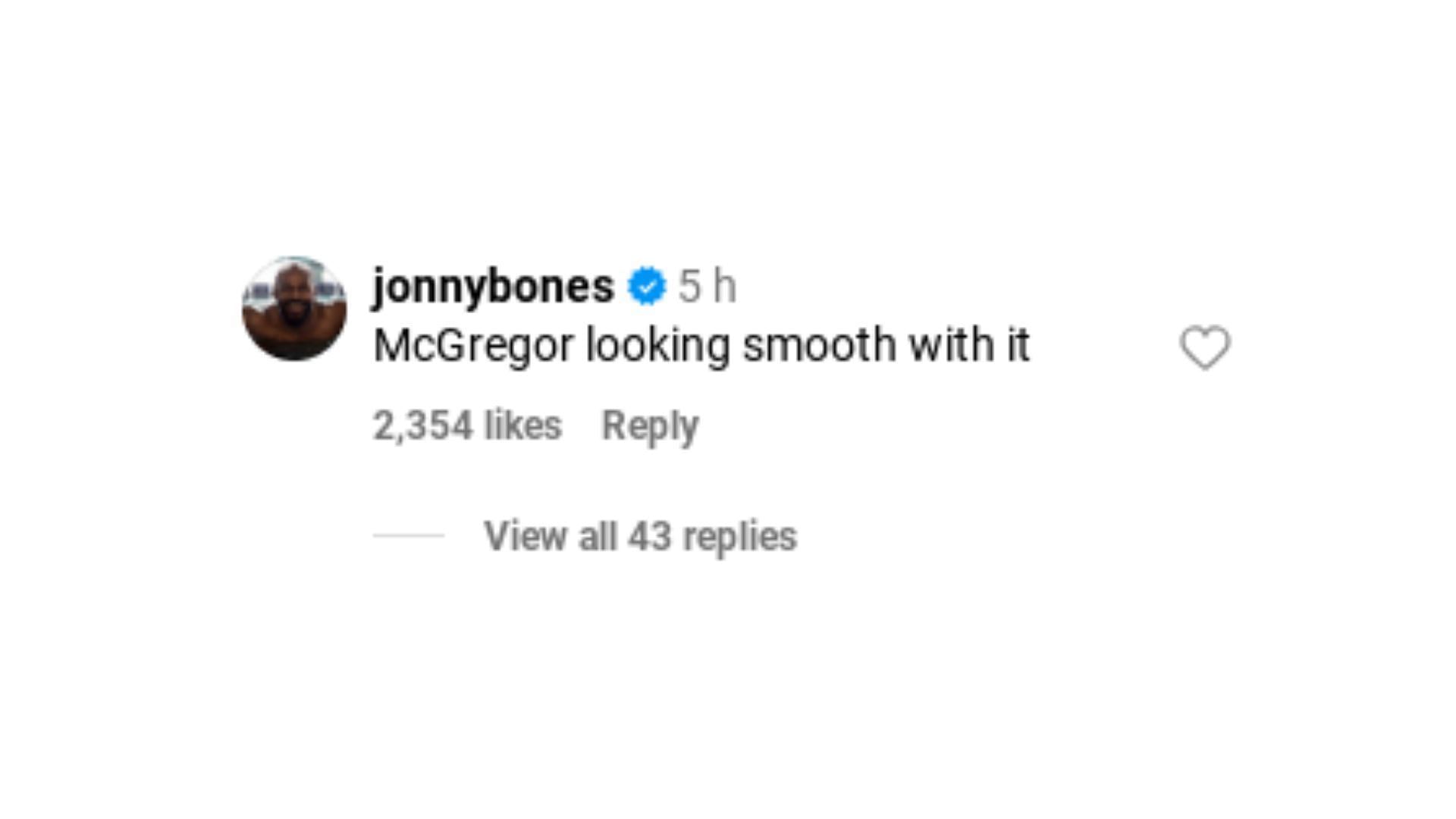 Jon Jones&#039; comment on Instagram