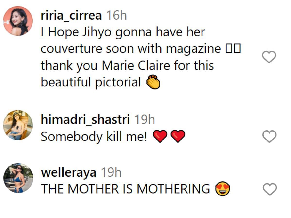 Fan comments (Image via Marie Claire Korea Instagram)