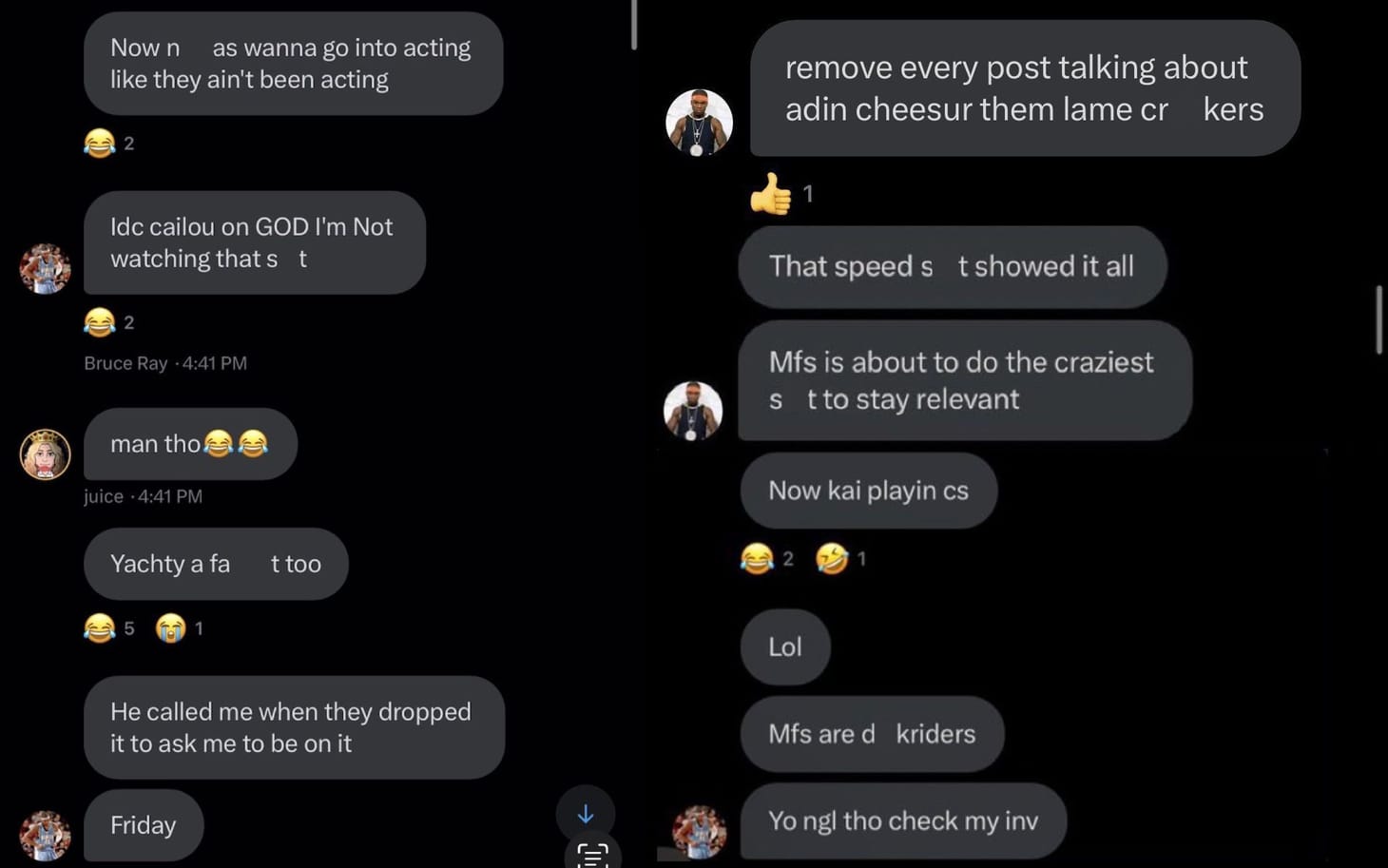 What did BruceDropEmOff allegedly say about Kai Cenat in leaked DMs