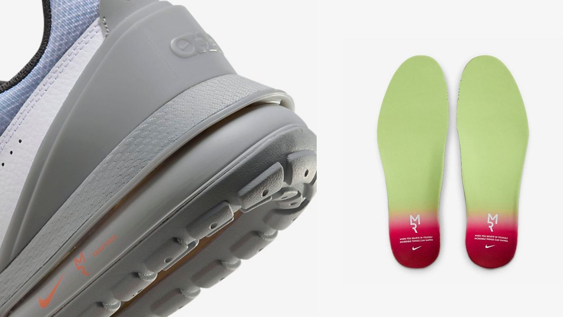 Here&#039;s a closer look at the heels and insoles of the shoe (Image via Nike)