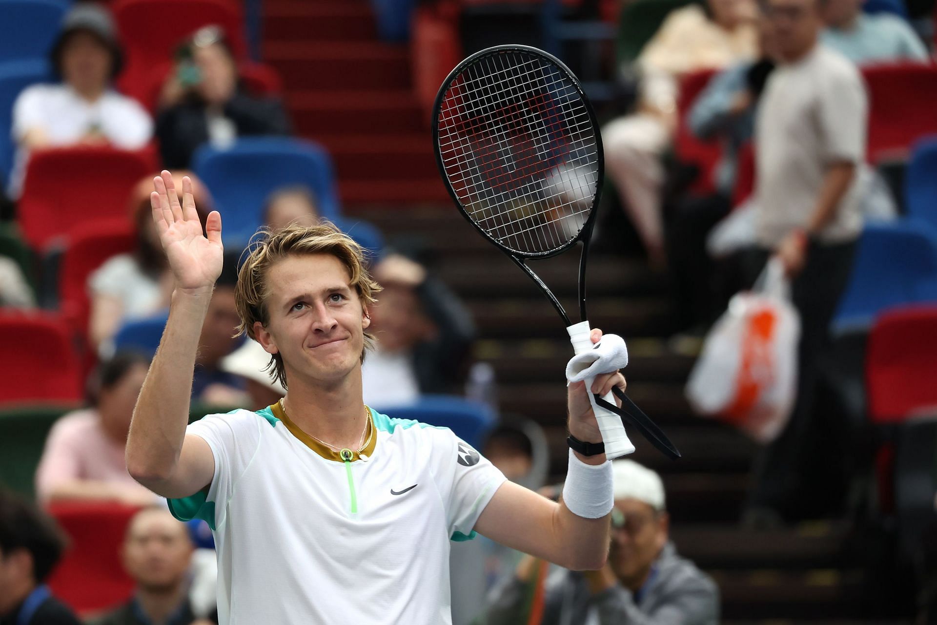 Sebastian Korda celebrates victory against Daniil Medvedev: 2023 Shanghai Masters