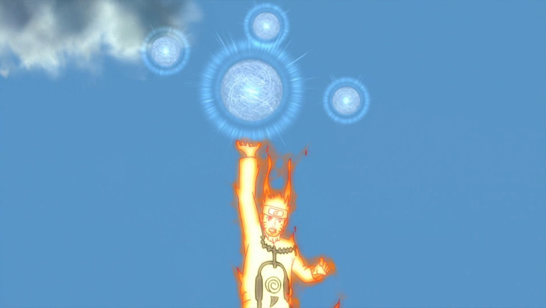Naruto Uzumaki using the Planetary Rasengan as seen in the anime (Image via Studio Pierrot)