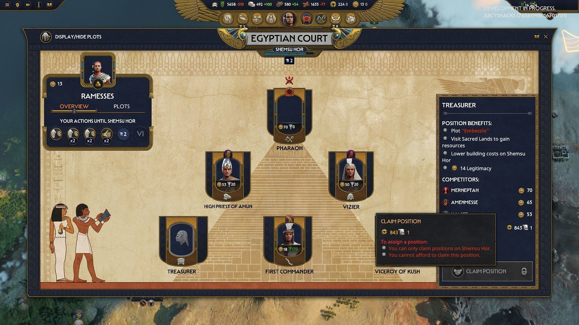 Egyptian Court in Total War: Pharaoh. (Image via Creative Assembly)