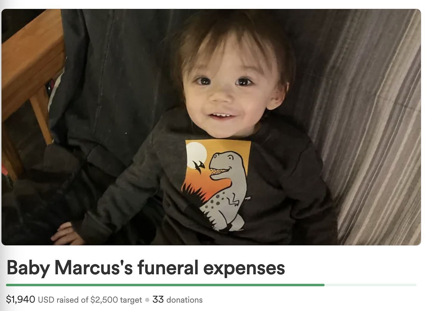 Parents remember Marcus as the 2-year-old toddler tragically passed away after drowning in the neighbor&#039;s pool. (Image via GoFundMe)