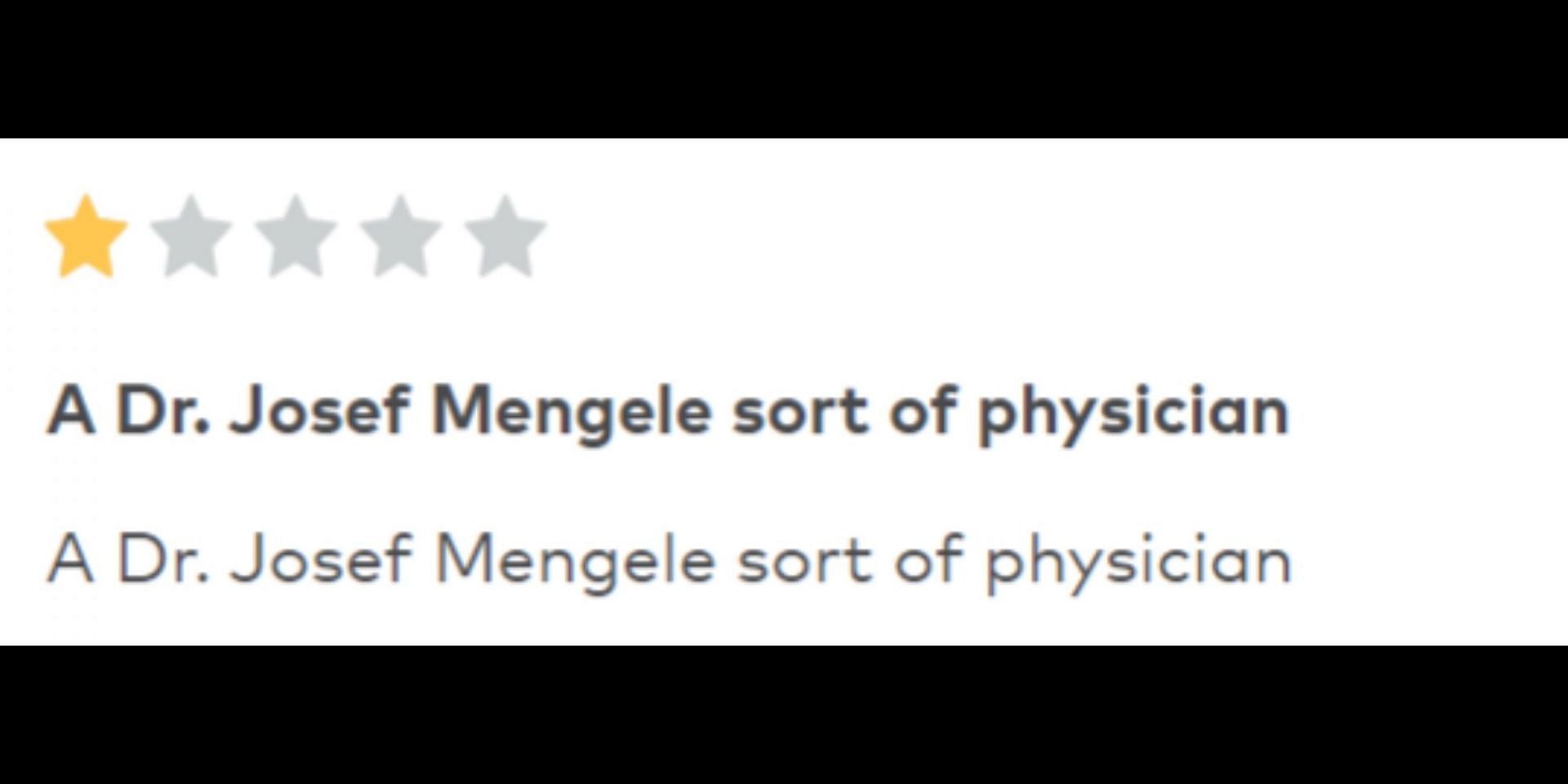 Dr. Thierry was called out on Healthgrades reviews. (Image via Healthgrades)