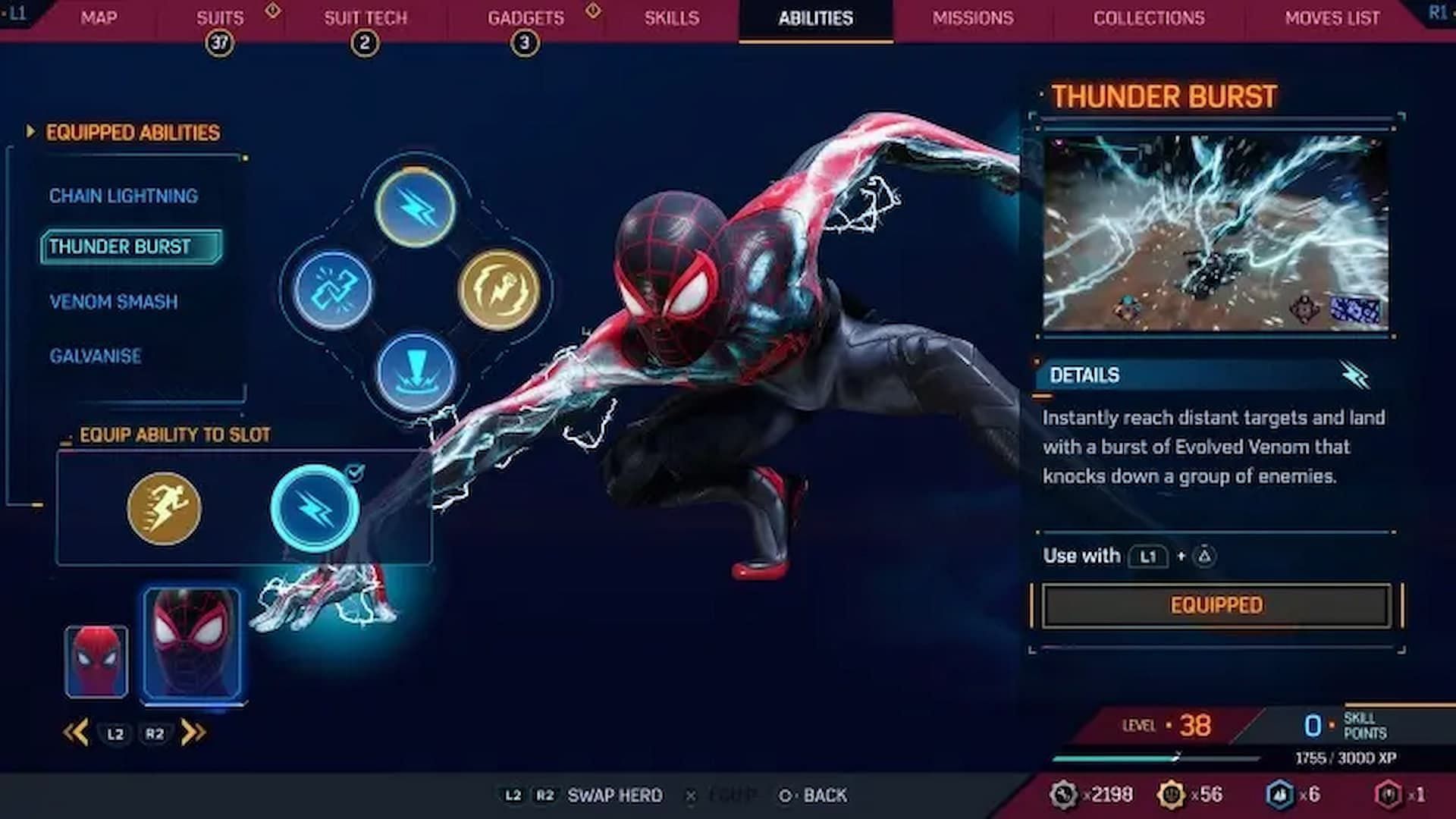 Thunder Burst in Spider-Man 2 (Image via Insomniac Games)