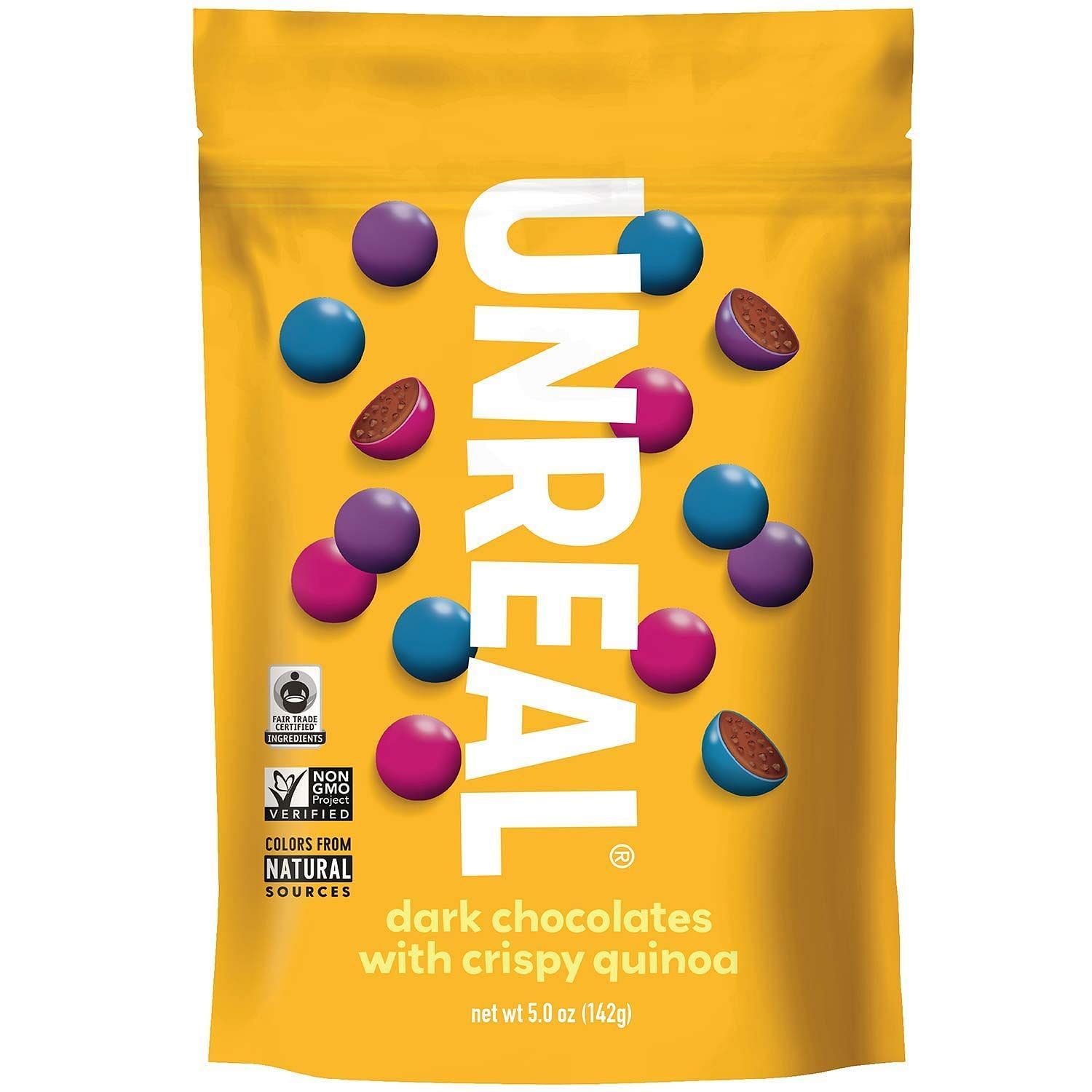 Unreal Dark Chocolate Crispy Quinoa Gems (Image sourced via Amazon)