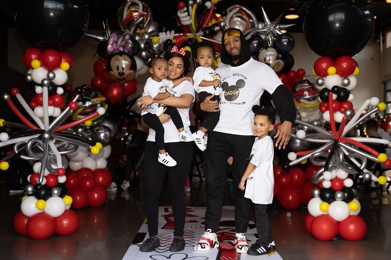 Damian Lillard with his family