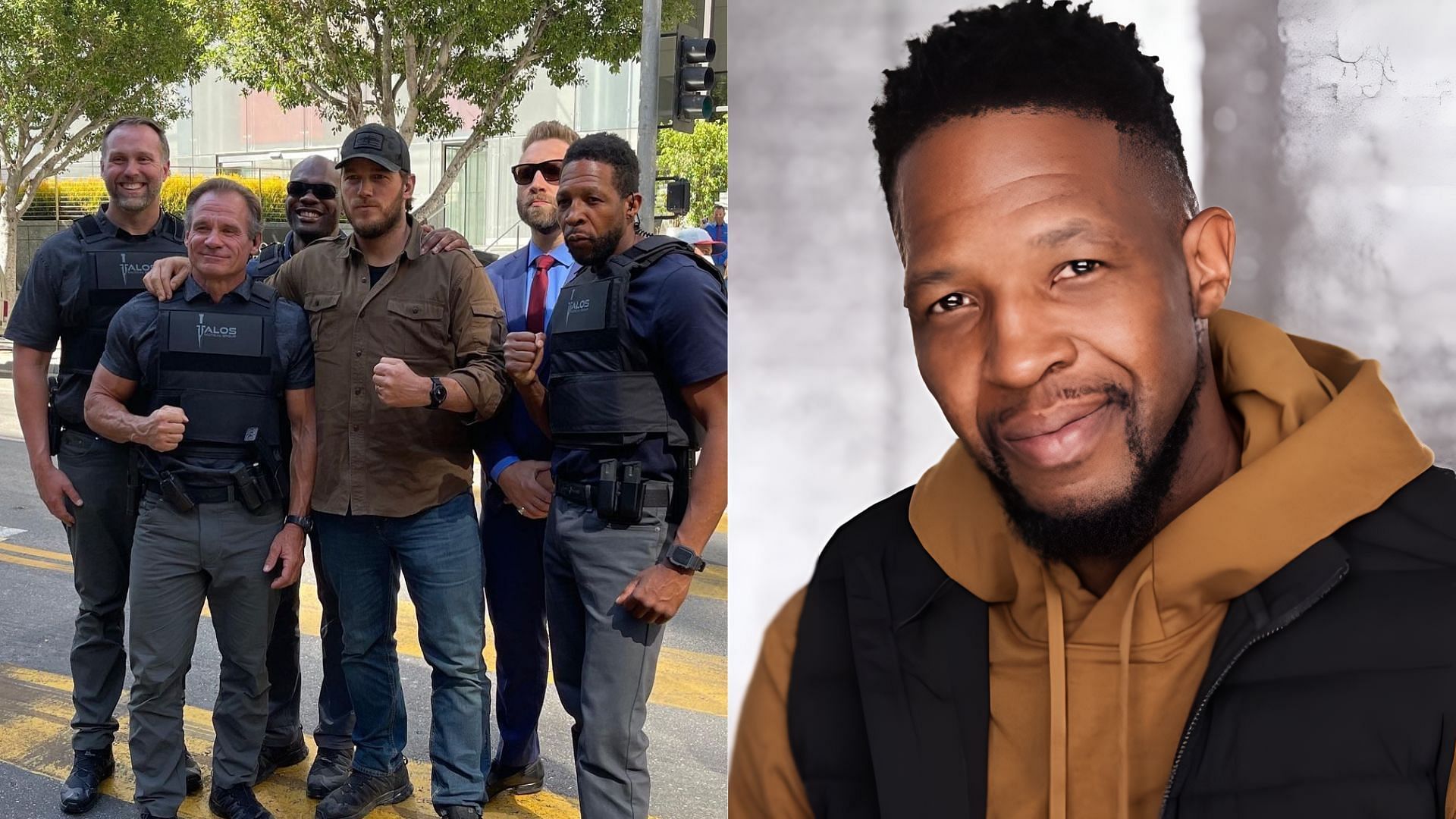  Cedric &quot;Beastie&quot; Jones (right) and in The Terminal List (left). (Photos via Instagram/_cedricjones/IMDb)