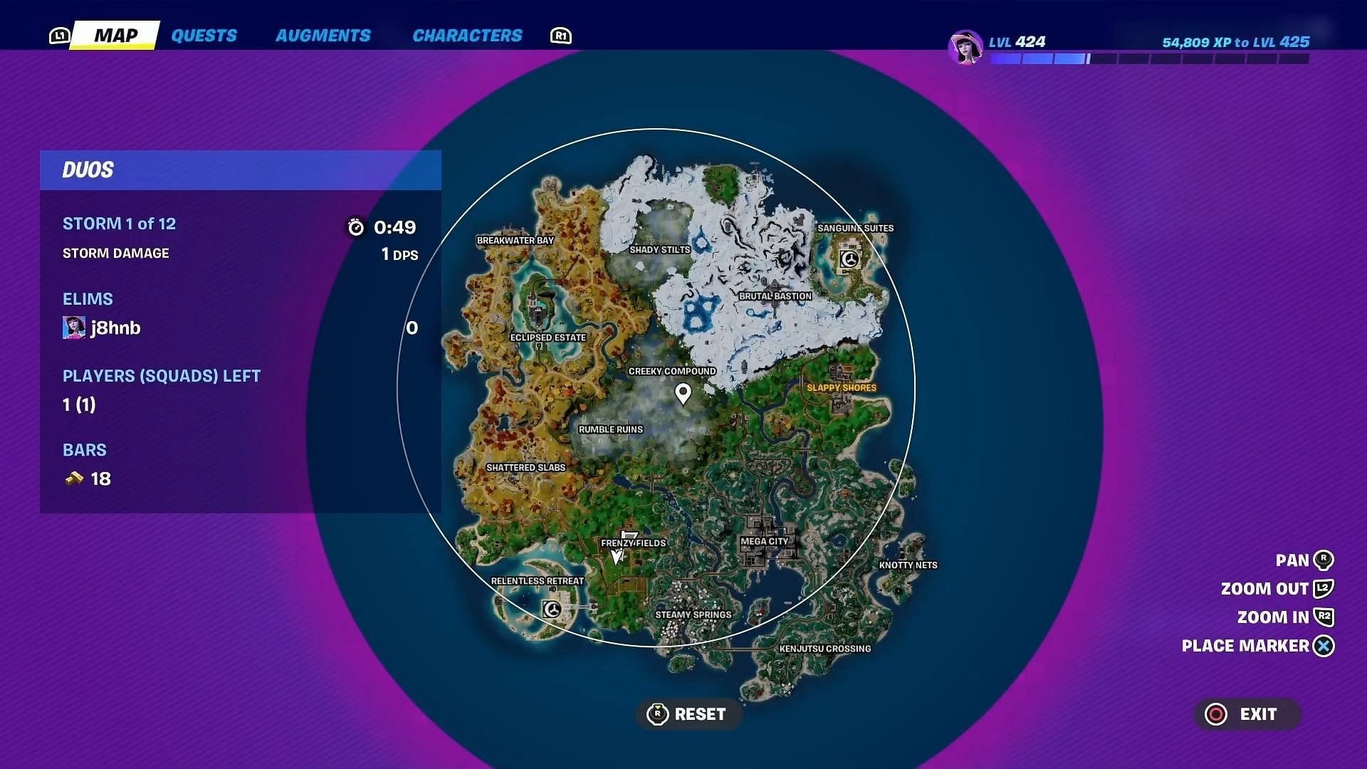 Frenzy Fields&#039; exact location to drop in Fortnite (Image via Epic Games)