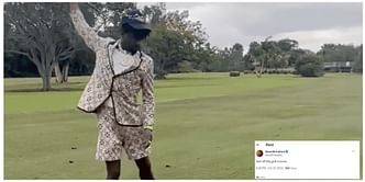 “Get off the golf course” - Antonio Brown trolled by golf fans on social media after his ‘swing’ video comes to surface